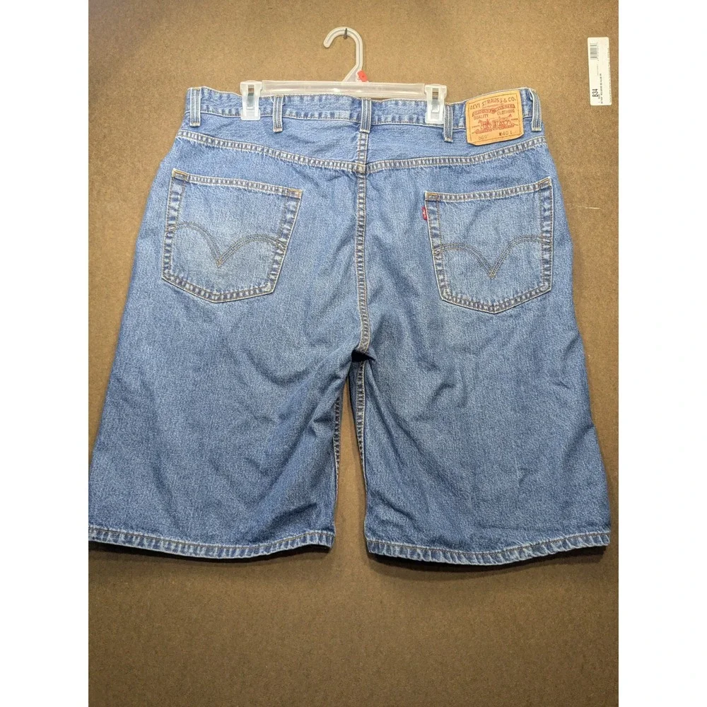 Levis 569 Loose Straight Denim Shorts Mens 40 Blue Medium Wash Jean Shorts